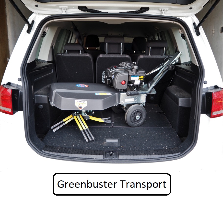 Kwern Greenbuster Transportstellung zusammengelegt
